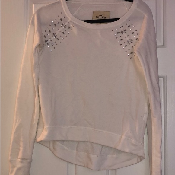 Long sleeve white Hollister sweater with sequins - Picture 1 of 1